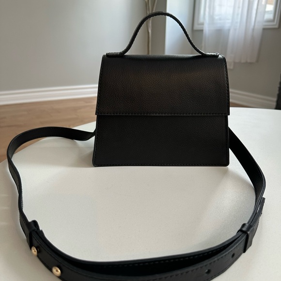 Mini Black Pebbled Leather Handbag - Picture 9 of 9